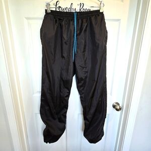 Turnpoint 90s Pants Large Nylon Joggers Black Swishy Track
